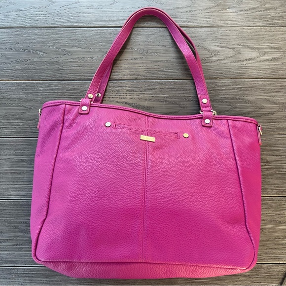 Thirty-one Jewell Townsfair Reversible Tote Fuchsia/ Silver - Picture 1 of 6